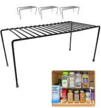 Set of 4 Food Pantry Kitchen Evelots Wire Rack Cabinet Shelf, Black