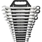 GearWrench 13 Piece Ratcheting Combination SAE Wrench Set