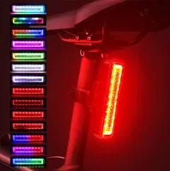 Ultimate RGB Rear Bike Light - Rechargeable, Waterproof &amp; Stylish Modes