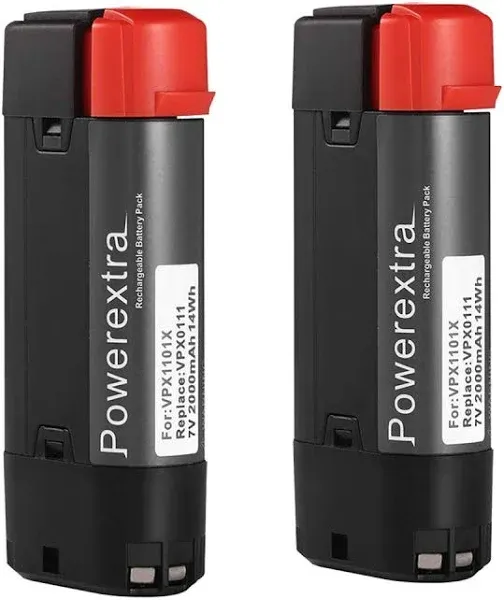 Powerextra 2 Pack 7V 1500mAh Li-ion Black & Decker VPX0111 Replacement Battery Compatible with VPX1101 VPX1101X VPX1201 VPX1212 VPX1212X VPX1301 VPX1301X VPX1401 VPX1501 VPX2102