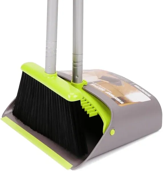 TreeLen Long Handle Broom and Dustpan Set