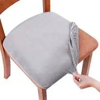 smiry Stretch Chair Seat Covers for Dining Room Velvet Dining Chair Seat Chair