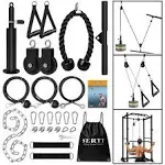 SERTT Weight Cable Pulley System Gym, Upgraded Cable Pulley Attachments for Gym LAT Pull Down, Biceps Curl, Tricep, Arm Workouts - Weight Pulley