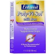 Enfamil Baby Vitamins Enfamil Poly-Vi-Sol 8 Multi-Vitamins & Iron Supplement Drops for Infants & Toddlers, Supports Growth & Development, 50 ml