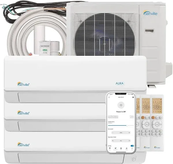 Senville Dual Zone Mini Split Air Conditioner Heat Pump 28000 BTU