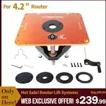 Router Lift Systems for 4.2" Diameter Motors, 9-1/4'' x 11-3/4'' Plate 5-Piece Insert Ring Kit