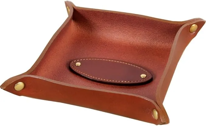 Col. Littleton Genuine Italian Bridle Leather Dresser Caddy | Made in USA