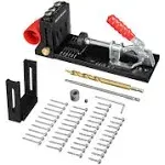 Pocket Hole Jig System with Portable Base Adjustable Metal Pocket Screw Jig P...