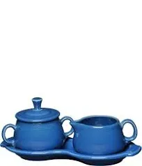 Fiesta Covered Creamer and Sugar Set with Tray