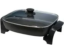 Elite EG-6203 8-Quart Jumbo Electric Skillet with Easy-Pour Spout, Black