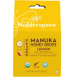 Wedderspoon Organic Manuka Honey Lozenges Lemon 4 oz