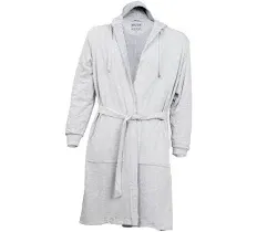 Men’s Bathrobe with Hood | Unique Gift Ideas for Men | Cotton Blend Luxury Loungewear | DudeRobe, Navy / Xs