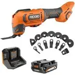 RIDGID 18V Cordless Oscillating Multi-Tool w/ Battery, Charger, 14-PCS Blade Kit