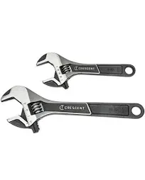 Crescent ATWJ2610VS Adjustable Wrench Set: 2 Pc, Inch Black Phosphate Finish