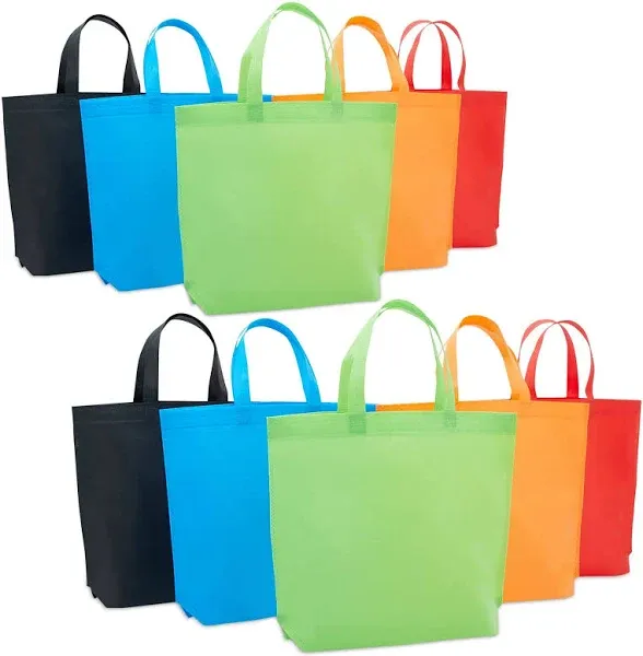 Juvale 10-Pack Non-Woven Fabric Gift Tote Bags