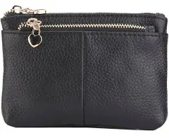 ZOOEASS Women's Genuine Leather Zip Mini Coin Purse