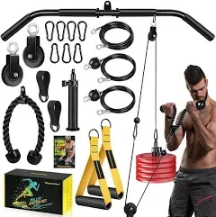 Weight Cable Pulley System Gym - Upgraded LAT Pull down Machine Accessories, ...