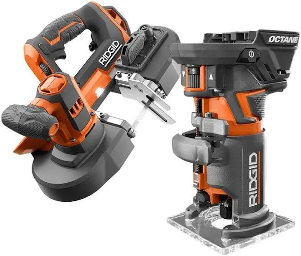 RIDGID Cordless Router 18 Volt Compact Fixed Base 1/4 Inch Bit OCTANE Brushless