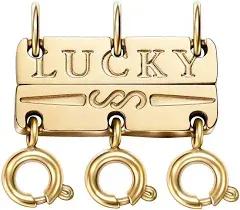 OHINGLT Lucky Necklace Layering Clasps Separator for Stackable Necklaces Chains,18K Gold and Silver Plated Multiple Necklace Clasps and Closures