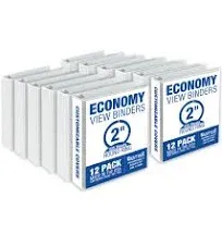 Samsill Economy 2 Inch 3 Ring Binder, Made in the USA, Round Ring Binder,12 Pack