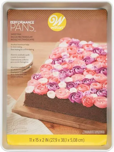 Wilton Performance Pans Medium Sheet Cake 11 x 15-Inch Cookie Aluminum