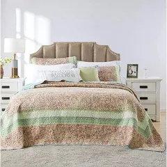 Barefoot Bungalow Palisades Pastel Quilt and Pillow Sham Set