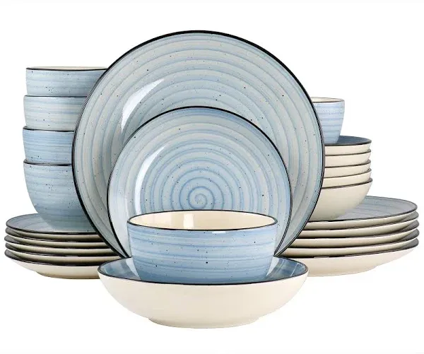 Elama Gia 24 Piece Stoneware Dinnerware Set