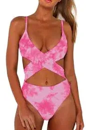 CHYRII Women's Sexy Criss Cross High Waisted Cut Out One Piece Monokini Swimsuit