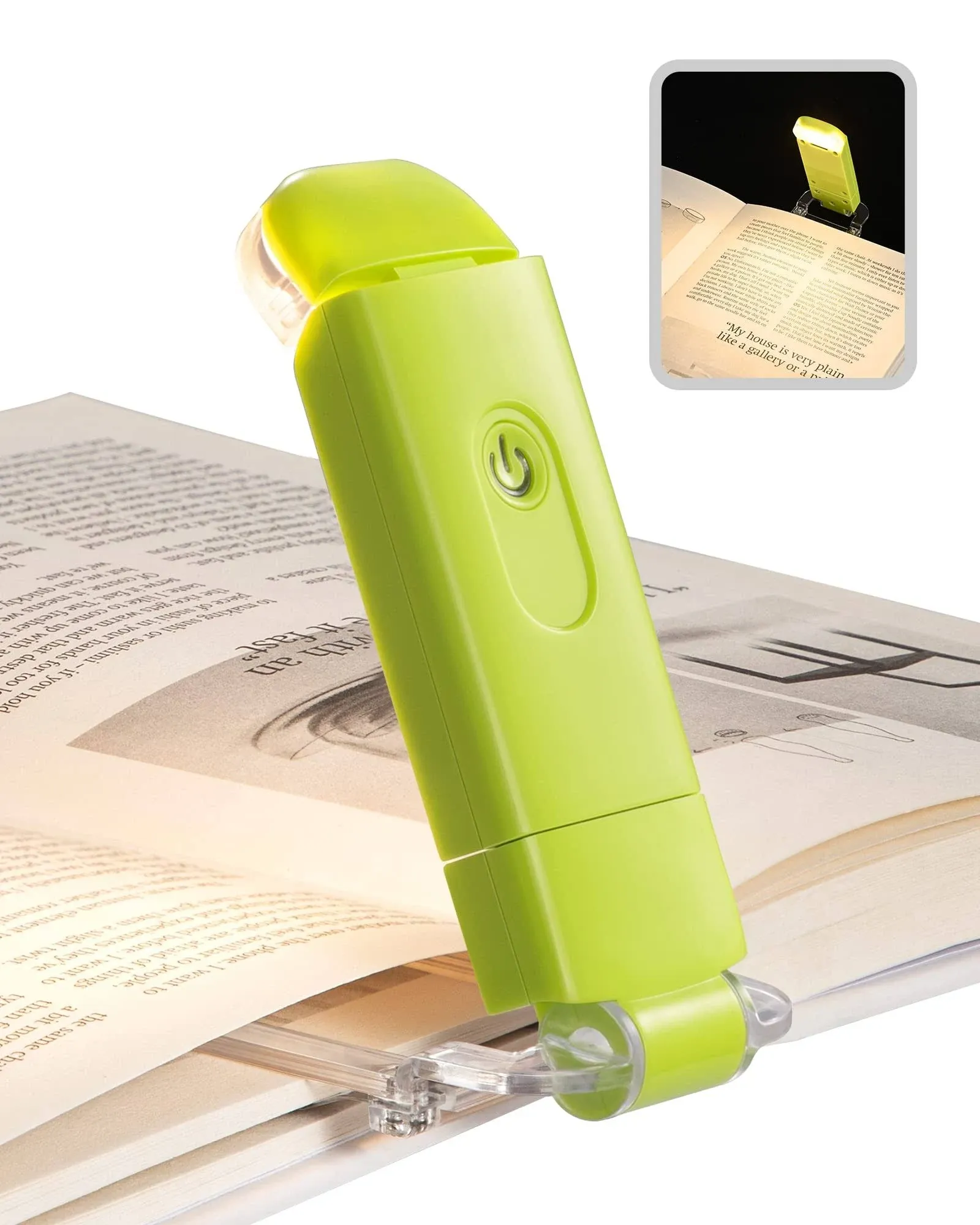 DEWENWILS USB Rechargeable Book Reading Light Warm White Brightness Adjustable LED Clip on Book Lights for Reading in Bed