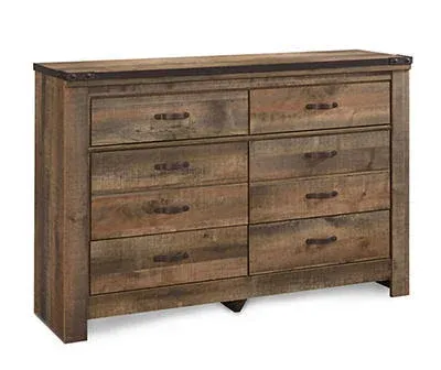 Trinell - Brown Dark - Six Drawer Dresser - 61.34" X 15.98" X 42.99"