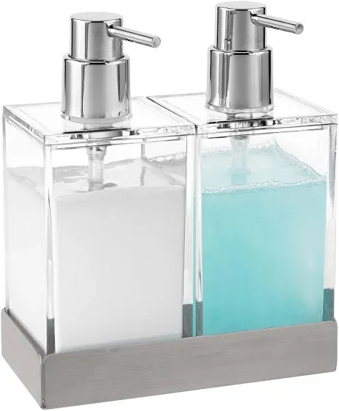 Modern Innovations Twin Liquid Soap and Lotion Dispenser Set with Caddy