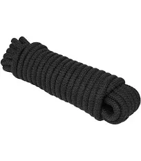 Extreme Max 3008.0309 16-Strand Diamond Braid Utility Rope - 3/8" x 25', Black