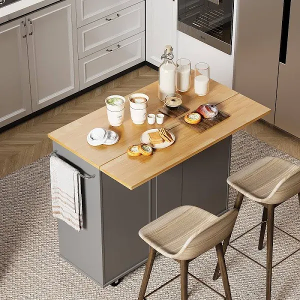 Shintenchi Rolling Kitchen Island Cart