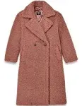 UGG Gertrude Long Teddy Jacket Coat Firewood Double Breasted Brown Trench