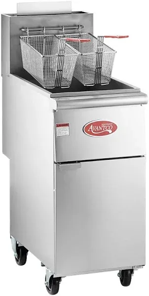 Commercial Kitchen 40 lb. NATURAL GAS Stainless Steel Floor Deep Fryer Cooker