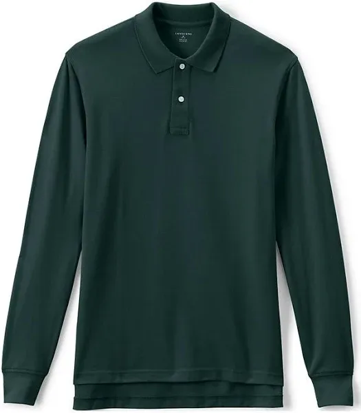 Women's Lands' End School Uniform Long Sleeve Mesh Polo Shirt