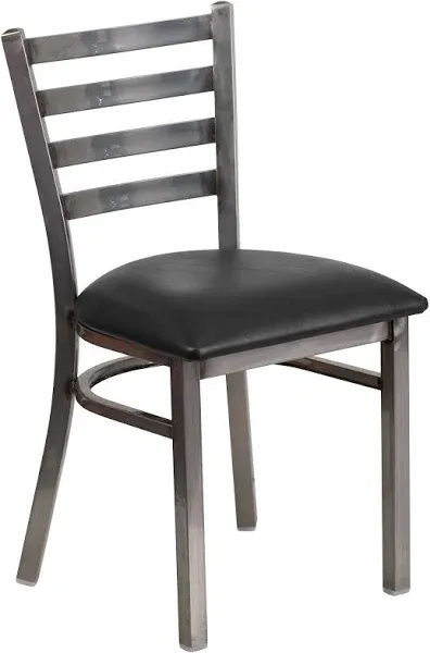 Hercules Series Clear Coated Ladder Back Metal Restaurant Chair