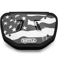 Battle Sports American Flag 2.0 Chrome Football Back Plate - Black/Whi