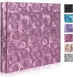 Photo Album 4x6 600 Photos Wedding Family Albums Rose Pattern Leather Cover 6...