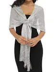 Sparkling Metallic Shawls and Wraps with BuckleWomen Shawls and Wraps for Eve...