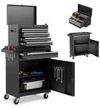 5-Drawer Rolling Tool Chest with Wheels, Detachable Top Tool Box, Liners, Locking System