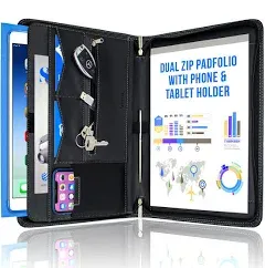 STYLIO Zippered Padfolio Portfolio Binder