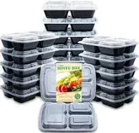 Airtight &amp; Leak Resistant 20 Pack Meal Prep Containers - 24oz Size Bento Boxes