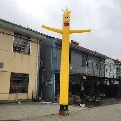 20ft Sky Air Puppet Dancer Inflatable Arm Flailing Tube Man Attachment - Wacky Wavy Wind Flying Dancing Man for DIY Stand Out Advertising, Yellow - (Blower Not Included)