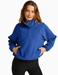 Beyond Yoga Tranquility Pullover in Marine Blue- lite weight and warm!