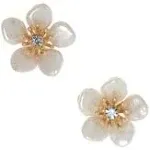 Lonna & Lilly Gold Tone White Flower Stud Earrings