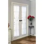 Thermavoile Rhapsody Lined Rod Pocket Curtain Door Panel, White, 54 x 72in.