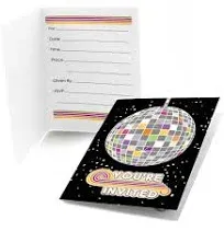 70's Disco Fill In 1970's Disco Fever Party Invitations