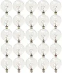 GE Incandescent Globe Light Bulbs, 25 Watt, G16.5, Vanity Lights (25 Pack)