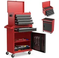 Rolling Tool Chest, 5-Drawer Tool Box Organizer W/Lockable Wheels &amp; Sliding Draw